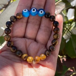Tiger Eye bracelet with evil eye 🧿 beads